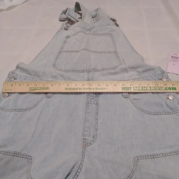NWT Wild Fable Denim Overall Cargo Carpenter Light Wash XL - Picture 8 of 9